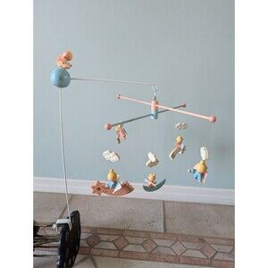 Vintage Irmi Handpainted Crib Mobile Angels in Original Box